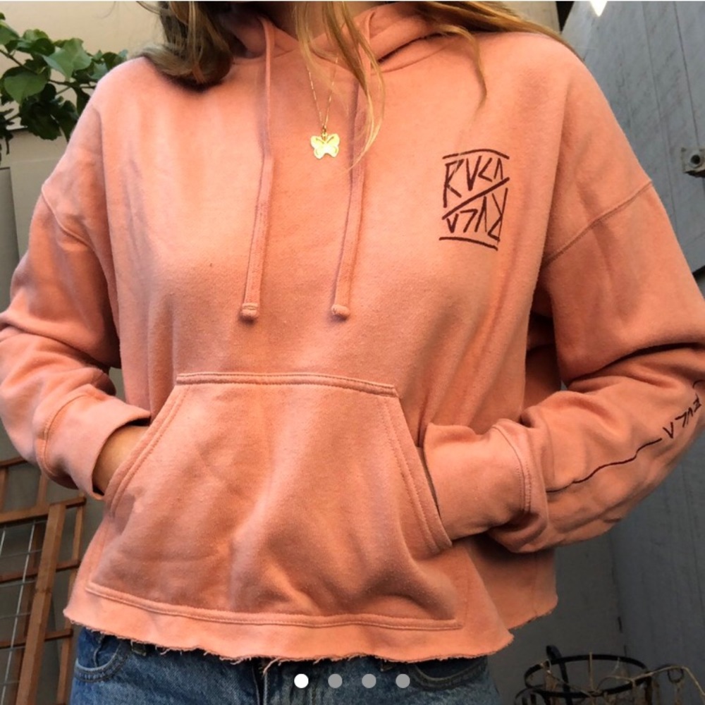 Pink Cropped RVCA hoodie